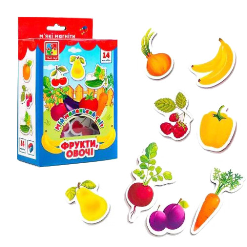 Игра на магнитах Фрукты и Овощи Vladi Toys, игра обучающая, развивающие игры для детей, 14 магнитов Игра на магнитах Фрукты и Овощи Vladi Toys, игра обучающая, развивающие игры для детей, 14 магнитов