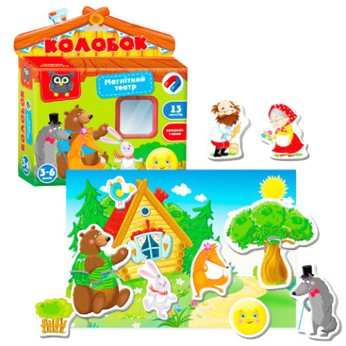 Настільна гра Магнітний театр "Колобок" Vladi Toys, магнітна гра, дитяча гра на магнітах