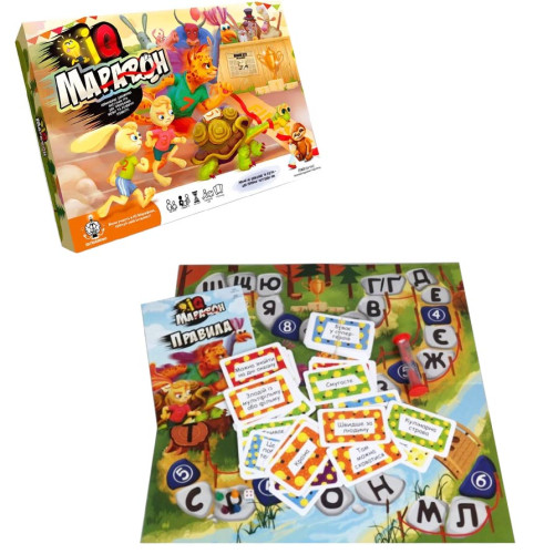 Настольная игра Danko toys IQ Марафон, 112 карточек, фишки, украинский язык G-IQM-01-01-U