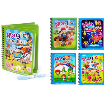Многоразовая водная раскраска "Magic Water Book", водная книжка-раскраска, развивашка для детей, с маркером