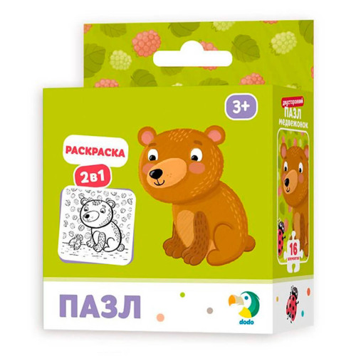 Пазл-раскраска DoDo "Мишка" 16 элементов, детские пазлы, пазлы для детей, пазл ежик, пазлы раскраски (R300120) Пазл-раскраска DoDo "Мишка" 16 элементов, детские пазлы, пазлы для детей, пазл ежик, пазлы раскраски (R300120)