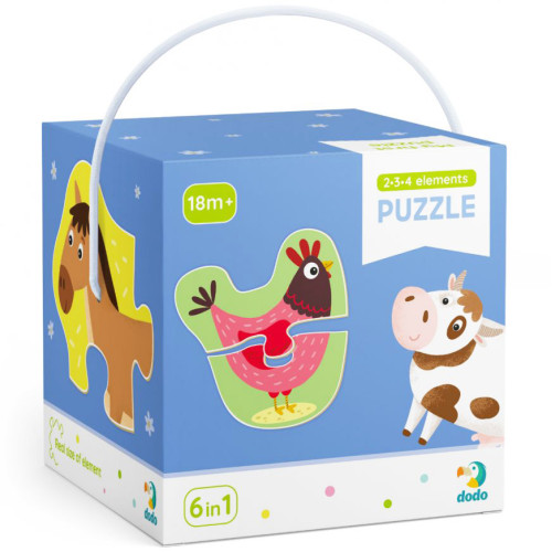 Пазлы DoDo Домашние животные 6в1, на 2, 3, 4 элемента 300152
