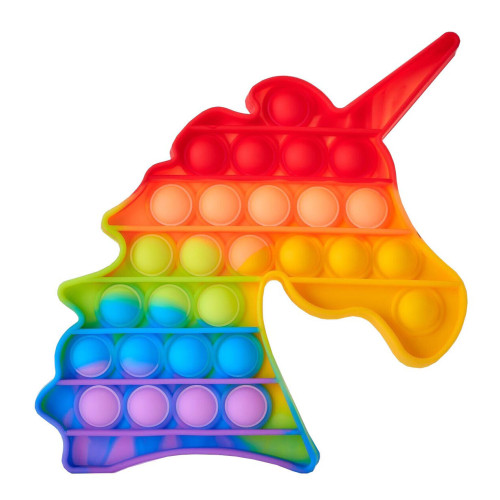 Игра Pop it силиконовый антистресс Единорог разноцветный 