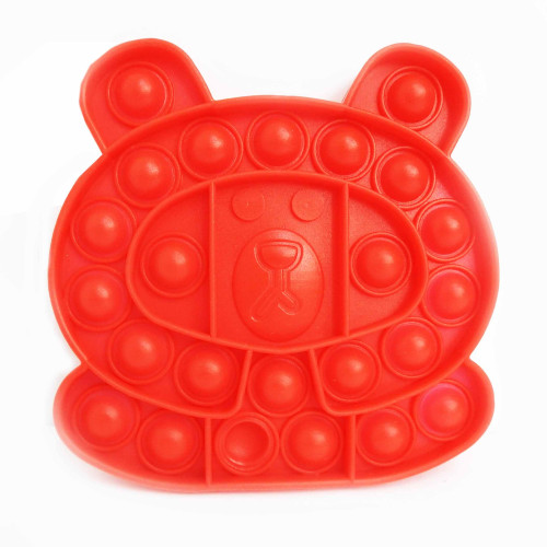 Игра Pop it силиконовый антистресс Мишка красный 14 см