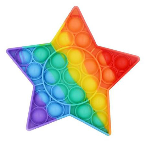 Игра Pop it силиконовый антистресс Звезда разноцветная 13 х 13 см