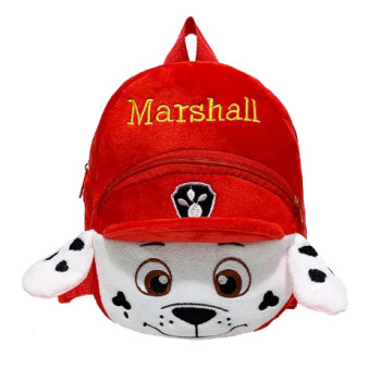 Детский рюкзак "Marshall", плюшевый рюкзак для детей, детские рюкзаки, лямки регулируются, цвет красный