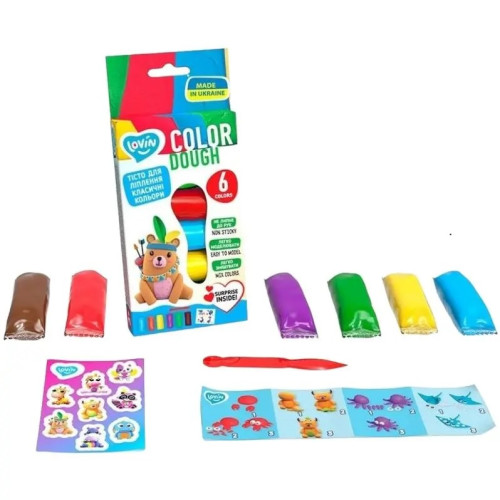 Тісто для ліплення Classic Color Dough 6 кольорів TM Lovin (VR) Тісто для ліплення Classic Color Dough 6 кольорів TM Lovin (VR)