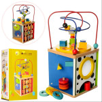 Куб игровой с пальчиковым лабиринтом 13×13×26 см деревянный SX1058