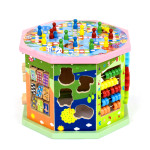 Развивающий куб для детей Tree Toys, деревянная игра, часы, счеты, шестеренки, сортер (С2385)
