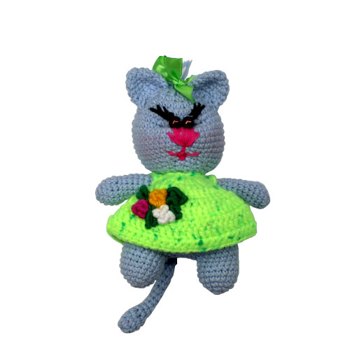 Кукла вязаная маленькая Кошечка+